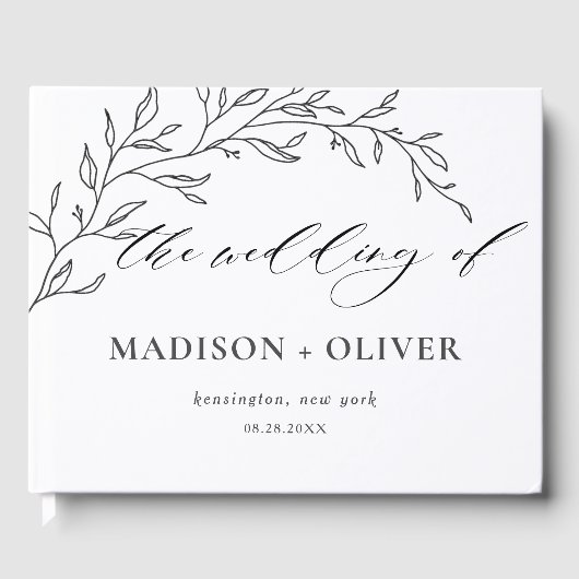 ミニマモダンリストラインローレル植物学結婚校 ゲストブック (正面)