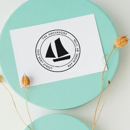 ミニマモダンリストラウンドボ素朴ート差出人住所 セルフインキングスタンプ