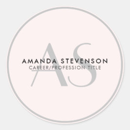 ミニマモダンリストラグジュアリーライトピンク/ブラックモノグラム ラウンドシール