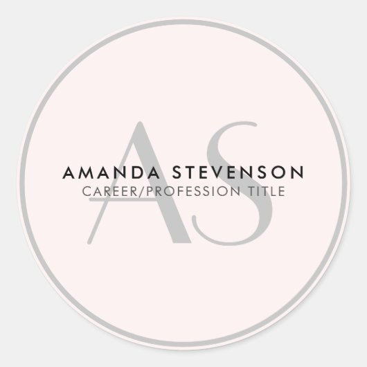 ミニマモダンリストラグジュアリーライトピンク/ブラックモノグラム ラウンドシール (正面)