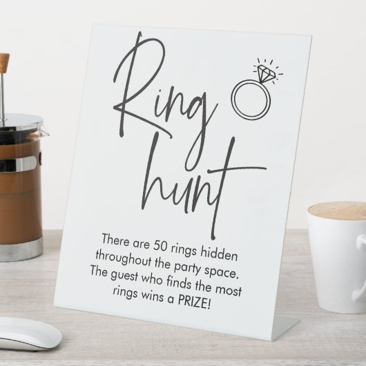 ミニマモダンリストリングや輪狩りブライダルシャワーゲーム 台座サイン (インサイチュ)