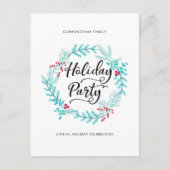 ミニマモダンリストリースホリデーパーティー招待状 ポストカード (正面)