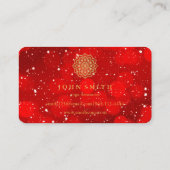 ミニマモダンリストレッド金ゴールドロータスヨガインストラクターB 名刺 (裏面)