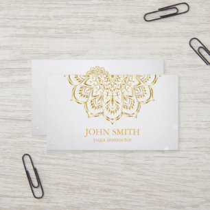 ミニマモダンリストレッド金ゴールドロータスヨガインストラクターB 名刺