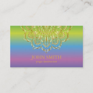 ミニマモダンリストレッド金ゴールドロータスヨガインストラクターB 名刺