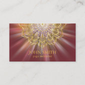 ミニマモダンリストレッド金ゴールドロータスヨガインストラクターB 名刺 (正面)