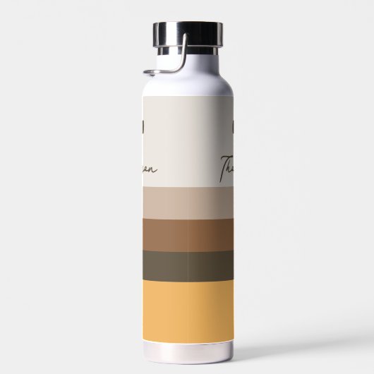 ミニマモダンリストレトロヴィンテージ茶ストライプ色 ウォーターボトル (右面)