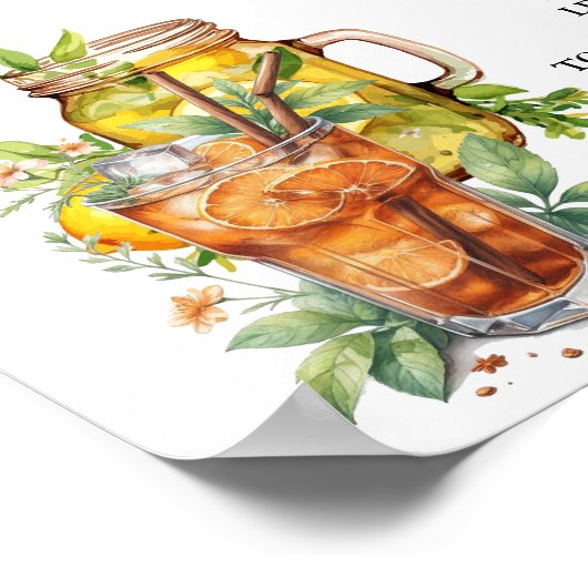 ミニマモダンリストレモネードバーサマー誕生日sig ポスター (角)