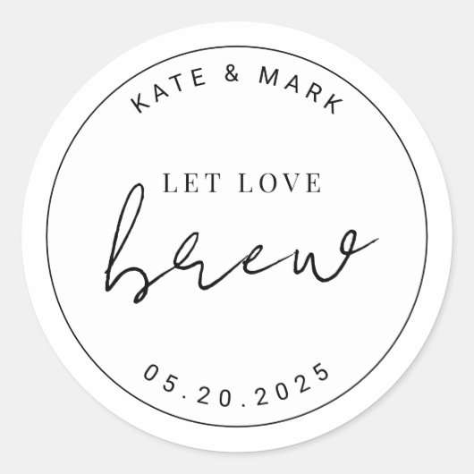 ミニマモダンリストレーラブブリュー結婚式の引き出物 ラウンドシール (正面)