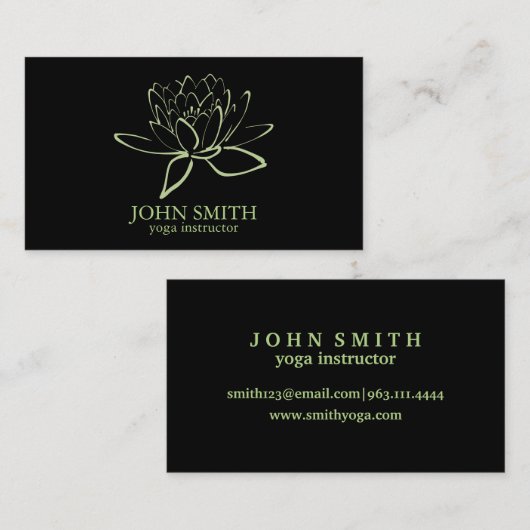 ミニマモダンリストロータスヨガインストラクター 名刺 (正面/裏面)