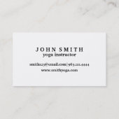 ミニマモダンリストロータスヨガインストラクター 名刺 (裏面)