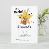 ミニマモダンリストワンロックベビー1st誕生日 招待状 (スタンド正面)