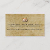 ミニマモダンリストヴィンテージコーヒーカップロイヤリティカード 名刺 (裏面)