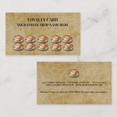 ミニマモダンリストヴィンテージコーヒーカップロイヤリティカード 名刺 (正面/裏面)