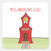 ミニマモダンリストヴィンテージスクールハウス教室 スクエアシール (正面)