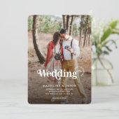 ミニマモダンリストヴィンテージレトロ結婚写真 招待状 (スタンド正面)