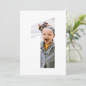 ミニマモダンリスト一カスタム歳の写真1歳の誕生日 招待状 (スタンド正面)