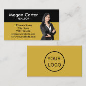 ミニマモダンリスト不動産仲介業者実在不動産代理人の写真 名刺 (正面/裏面)