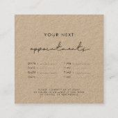 ミニマモダンリスト事業の複数の日付kraft 予約カード (裏面)