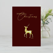 ミニマモダンリスト企業ののクリスマスのトナカイ 箔シーズンカード