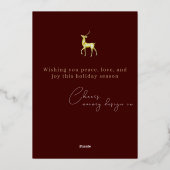 ミニマモダンリスト企業ののクリスマスのトナカイ 箔シーズンカード