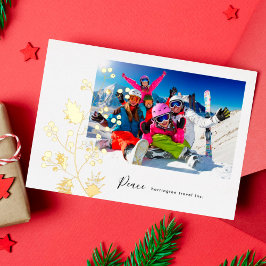 ミニマモダンリスト企業ののクリスマスオーガニック金ゴールド 箔シーズンカード