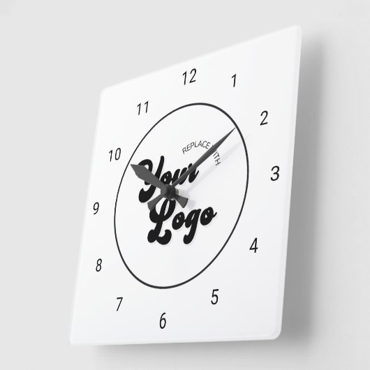 ミニマモダンリスト会社のカスタムロゴ スクエア壁時計 (傾斜)