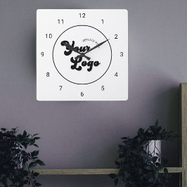 ミニマモダンリスト会社のカスタムロゴ スクエア壁時計