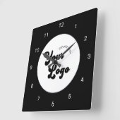 ミニマモダンリスト会社のカスタムロゴ スクエア壁時計 (傾斜)