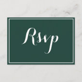 ミニマモダンリスト伝統的グリーンRSVP エンクロージャーカード (裏面)