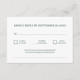 ミニマモダンリスト伝統的グリーンRSVP エンクロージャーカード