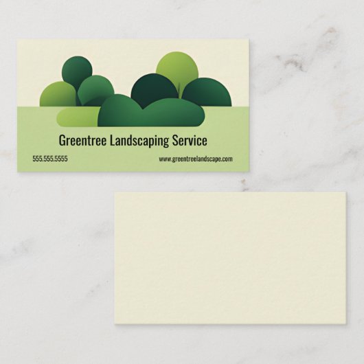 ミニマモダンリスト低木造園サービス 名刺 (正面/裏面)