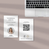 ミニマモダンリスト公証人フォトシンプルフォトQRコード 名刺