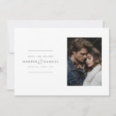 ミニマモダンリスト写真ありがとうご結婚ざいます サンキューカード (正面)