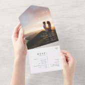 ミニマモダンリスト写真すべて1つの招待状 オールインワン招待状 (貼ってはがせる)