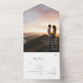 ミニマモダンリスト写真すべて1つの招待状 オールインワン招待状 (内側)