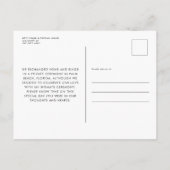 ミニマモダンリスト写真たった今結婚しましたの展開 案内ポストカード (裏面)