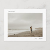 ミニマモダンリスト写真たった今結婚しましたの展開 案内ポストカード (正面)