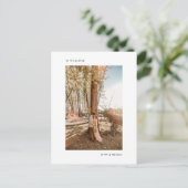 ミニマモダンリスト写真たった今結婚しましたの展開 案内ポストカード (スタンド正面)