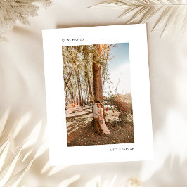 ミニマモダンリスト写真たった今結婚しましたの展開 案内ポストカード