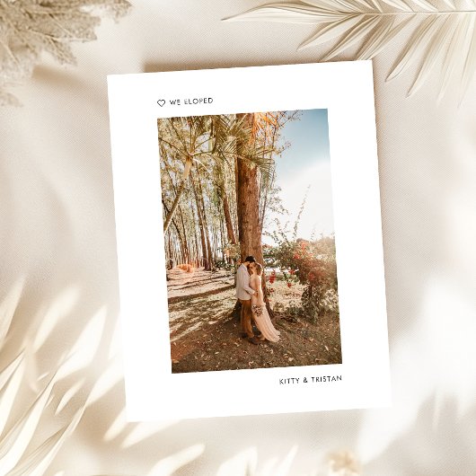 ミニマモダンリスト写真たった今結婚しましたの展開 案内ポストカード