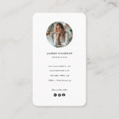 ミニマモダンリスト写真とQRコード 名刺 (正面)