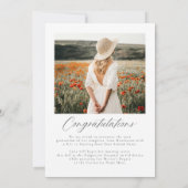 ミニマモダンリスト写真の卒業発表 招待状 (裏面)