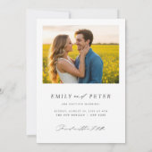 ミニマモダンリスト写真の日付の保存 招待状 (裏面)