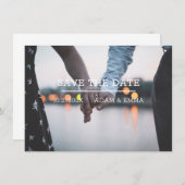 ミニマモダンリスト写真の日付の保存 案内状 (正面/裏面)