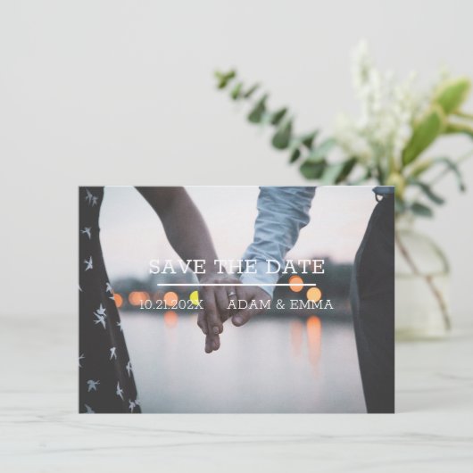 ミニマモダンリスト写真の日付の保存 案内状 (スタンド正面)