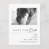 ミニマモダンリスト写真の日付はがきを保存 インビテーションポストカード (正面)