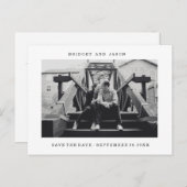 ミニマモダンリスト写真の日付を保存 案内ポストカード (正面/裏面)