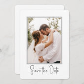 ミニマモダンリスト写真の日付を保結婚存 招待状 (正面/裏面)