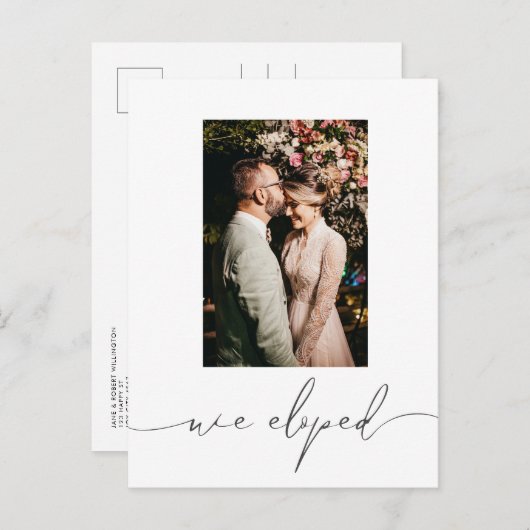 ミニマモダンリスト写真の書道の落書 案内ポストカード (正面/裏面)